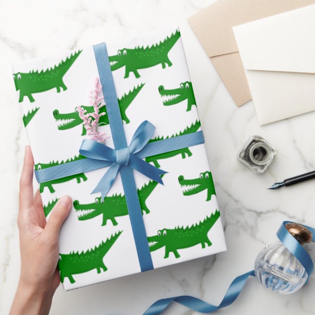  Cute Alligator Drawing Wrapping Paper (Gifting)
