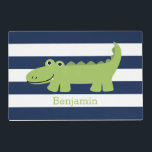 Cute Alligator Kids Laminated Place Mat<br><div class="desc">Adorable design features a sweet and whimsical alligator illustration and can be personalised with your child's name,  monogram,  or any text of your choice.</div>