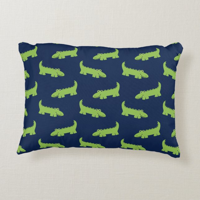 Cute Alligator Pattern Kids Decorative Cushion (Back)