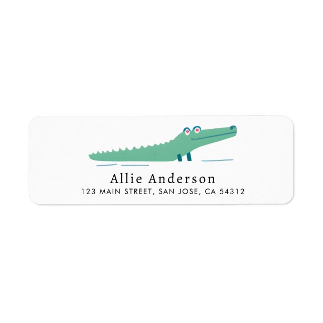Cute Alligator Return Address Label (Front)
