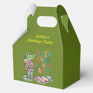 Cute Alligator Sleep Over Birthday Party Favour Box