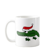 Cute Alligator Wearing Christmas Hat