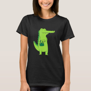 Cute Alligator With Bag Crocodile With Handbag T-Shirt