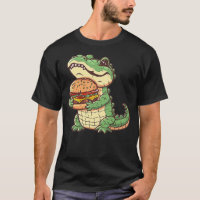 Cute Alligator With Burger I Kids Burger