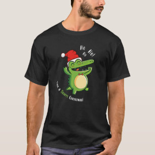 Cute Alligator With Santa's Hat Christmas Crocodil T-Shirt