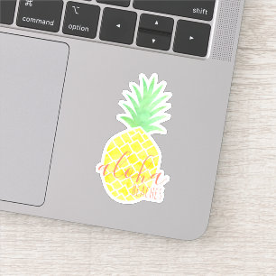Cute Aloha Beaches Tropical Watercolor Pineapple