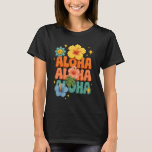Cute Aloha Hawaiian Summer Vacation Shaka Hibiscus T-Shirt