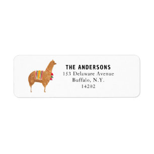 Cute Alpaca Animal Return Address Label