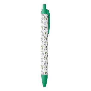 Cute Alpaca & Cactus Pattern Black Ink Pen