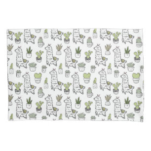 Cute Alpaca & Cactus Pattern Pillowcase