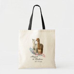 Cute Alpaca Country Wedding Tote Bags