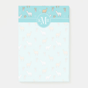 Cute Alpaca Llama Cactus Pattern Post-it Notes