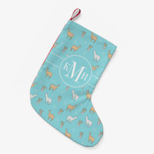 Cute Alpaca Llama Cactus Pattern Small Christmas Stocking