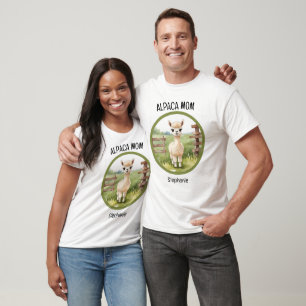 Cute Alpaca Mum or Dad Tshirts Top Men Women