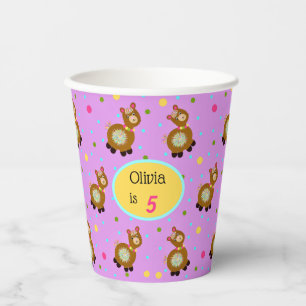 Cute alpaca paper cups