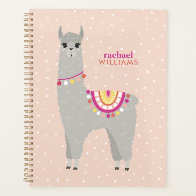Cute Alpaca Personalised Planner (Front)