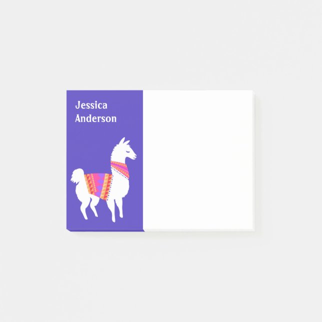 Cute Alpaca White Llama No Prob-Llama Post-it Notes (Front)