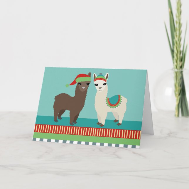 Cute Alpacas Christmas Card (Front)