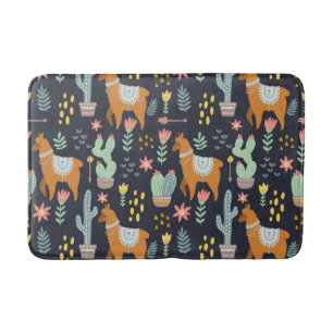 Cute Alpacas Pattern Bath Mat