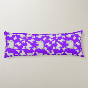 Cute Alpacas with glitter bubbles flowers fun Body Cushion