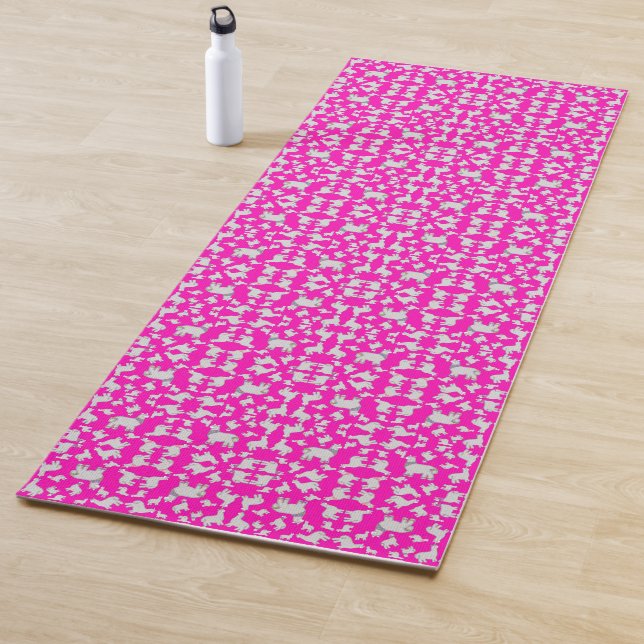 Cute Alpacas with glitter bubbles flowers fun Yoga Mat (In Situ)