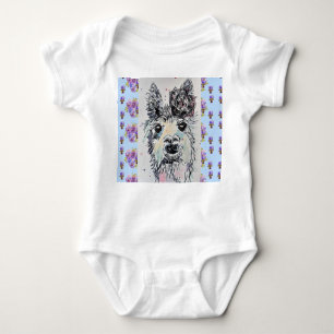Cute Alpacca Llama Animal Watercolor Baby Suit Baby Bodysuit