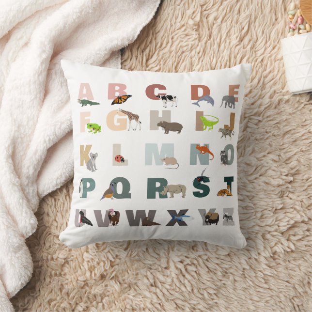 Cute Alphabet ABC Animals Cushion (Blanket)