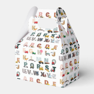 Cute Alphabet ABC Trucks, Transportation Vehicles Favour Box
