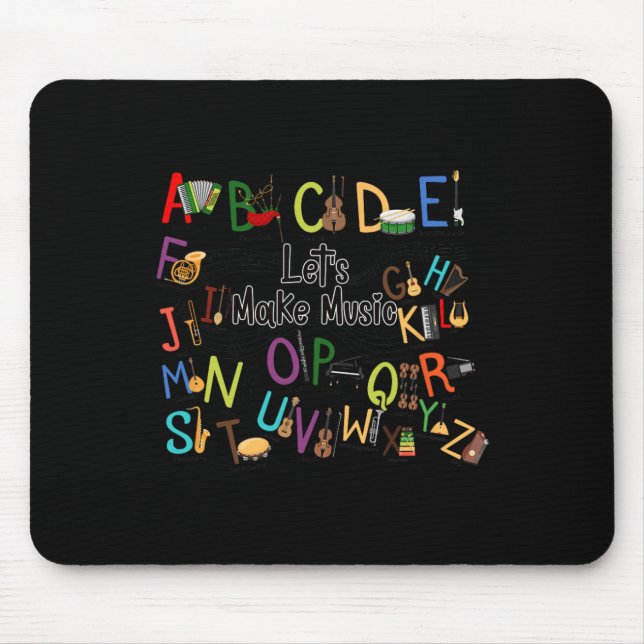 Cute Alphabet Design For Music Teacher Men Women T Mouse Pad (Front)