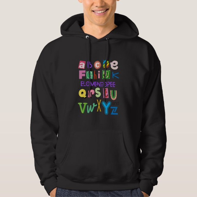 Cute  Alphabet For Parents Grandparents And Kids Hoodie (Front)