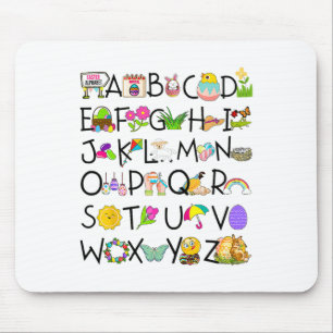 Cute Alphabet Funny Easter Day Abc Alphabet Egg Ra Mouse Pad