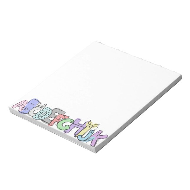 Cute Alphabet Notepad (Rotated)