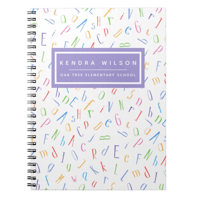 Cute Alphabet Pattern - Kids or Teacher Notebook (Front)