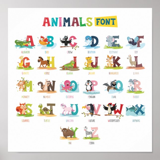 Cute Alphabet Poster (Front)