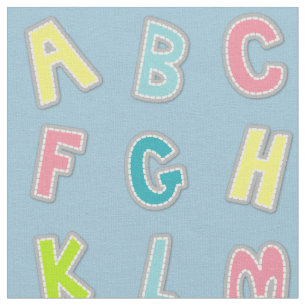 Cute Alphabet Themed Nursery Print Fabric