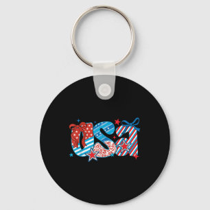 Cute America Cherries Coquette Bow Funny Cherry 4t Key Ring