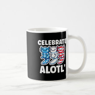 Cute American Axolotls 4th Of July Red White Blue Coffee Mug