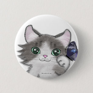 Cute American Curl 6 Cm Round Badge