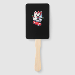 Cute American Eskimo Christmas Stocking Classic T- Hand Fan