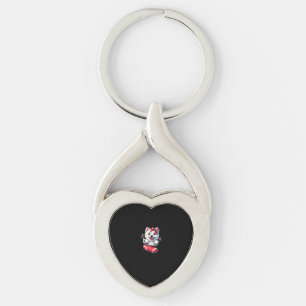 Cute American Eskimo Christmas Stocking Classic T- Key Ring