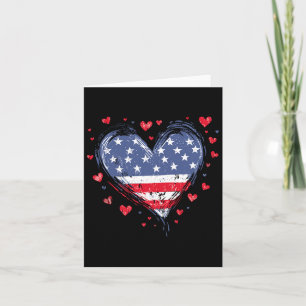 Cute American Flag Heart Usa Patriotic Womens 4th Card