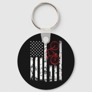 Cute American Flag Mountain Bike Cycling Gifts Wom Key Ring
