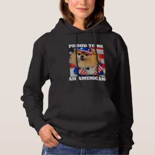 Cute American Patriotic Uncle Sam Pomeranian Dog 2 Hoodie