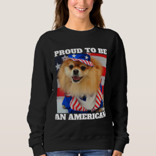 Cute American Patriotic Uncle Sam Pomeranian Dog 2 Sweatshirt