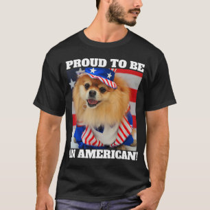Cute American Patriotic Uncle Sam Pomeranian Dog 2 T-Shirt