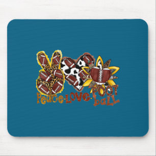 Cute American Peace Football Football Leopard Love Mouse Pad