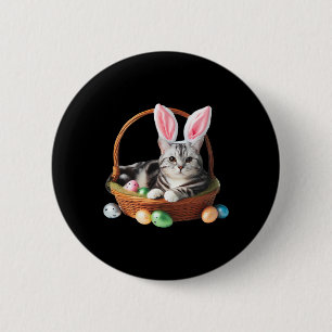 Cute American Shorthair Cat Easter Egg Hunt Owner 6 Cm Round Badge