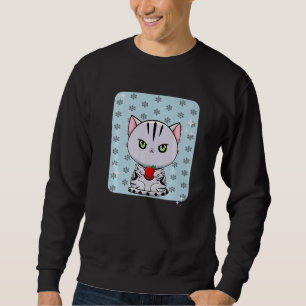 Cute American Shorthair Cat White Christmas Sweatshirt