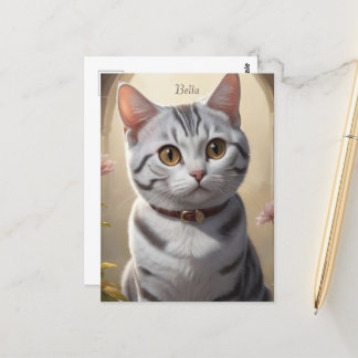 Cute American Shorthair Cat with Big Eyes Postcard