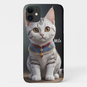 Cute American Shorthair Kitten with big Eyes iPhone 11 Case